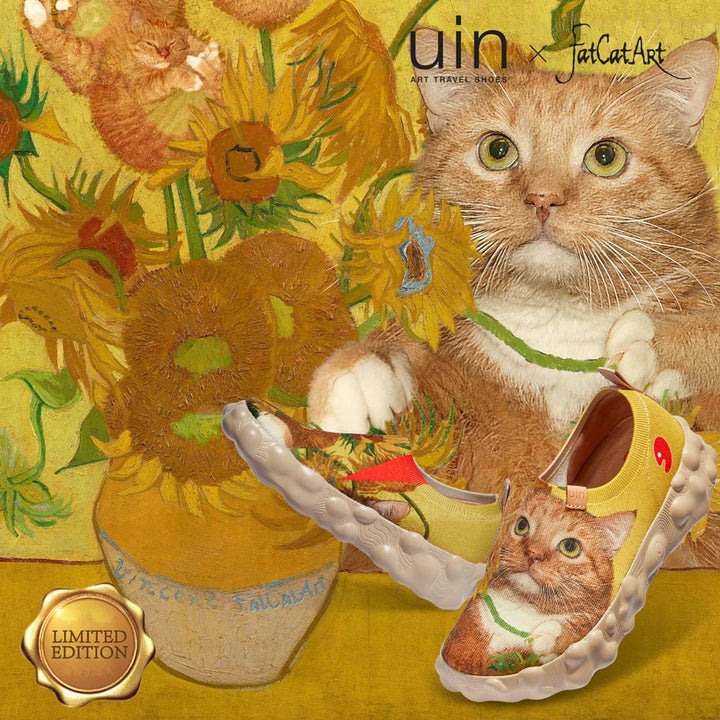 UIN Men Sunflowers and Cat 2 Toledo VI Men Canvas loafers