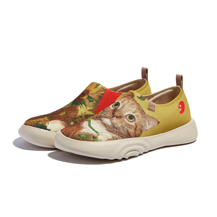 UIN Men Sunflowers and Cat 4 Toledo XV Men Canvas loafers