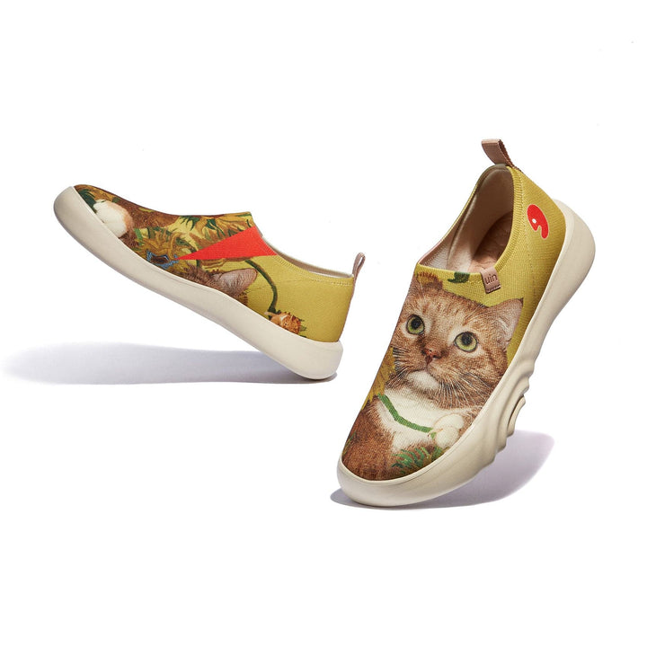 UIN Men Sunflowers and Cat 4 Toledo XV Men Canvas loafers