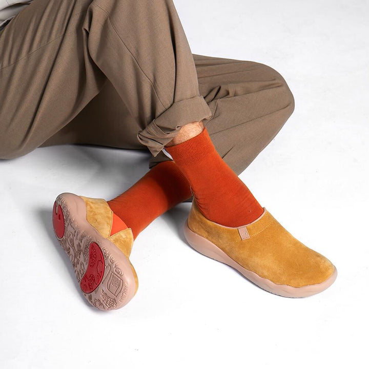 UIN Men Toledo II Khaki Cow Suede Men (Pre-sale) Canvas loafers