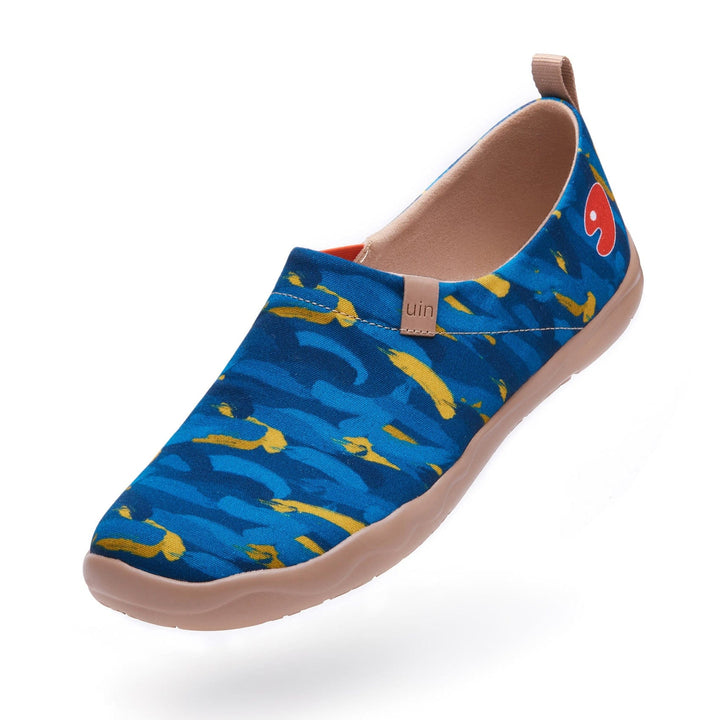 UIN Men Van Gogh Wheatfield with Cypresses V1 Men Canvas loafers