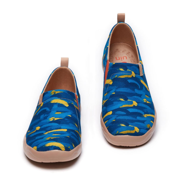 UIN Men Van Gogh Wheatfield with Cypresses V1 Men Canvas loafers