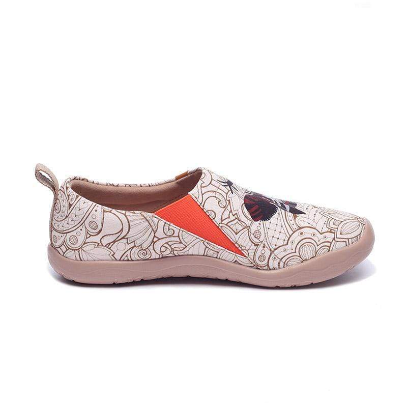 UIN Women Black Pearl Canvas loafers