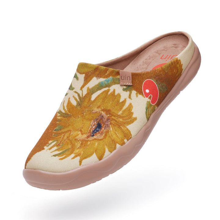 UIN Men Van Gogh Sunflowers Malaga Slipper Men Canvas loafers
