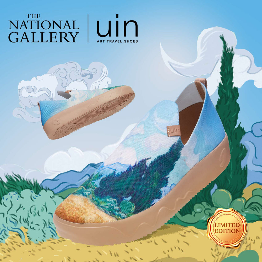 UIN Men Van Gogh Wheatfield with Cypresses Fuerteventura Men Canvas loafers