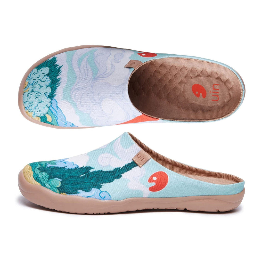 UIN Men Van Gogh Wheatfield with Cypresses Malaga Slipper Men Canvas loafers