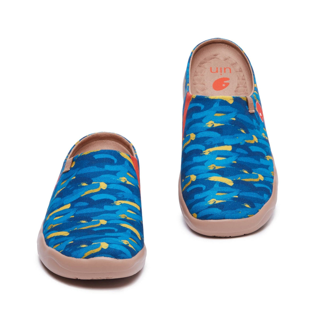 UIN Men Van Gogh Wheatfield with Cypresses V1 Malaga Slipper Men Canvas loafers
