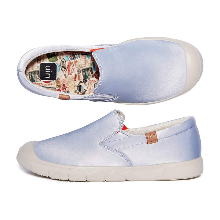 UIN Women Blue Brush Silk Cadiz I Women Canvas loafers