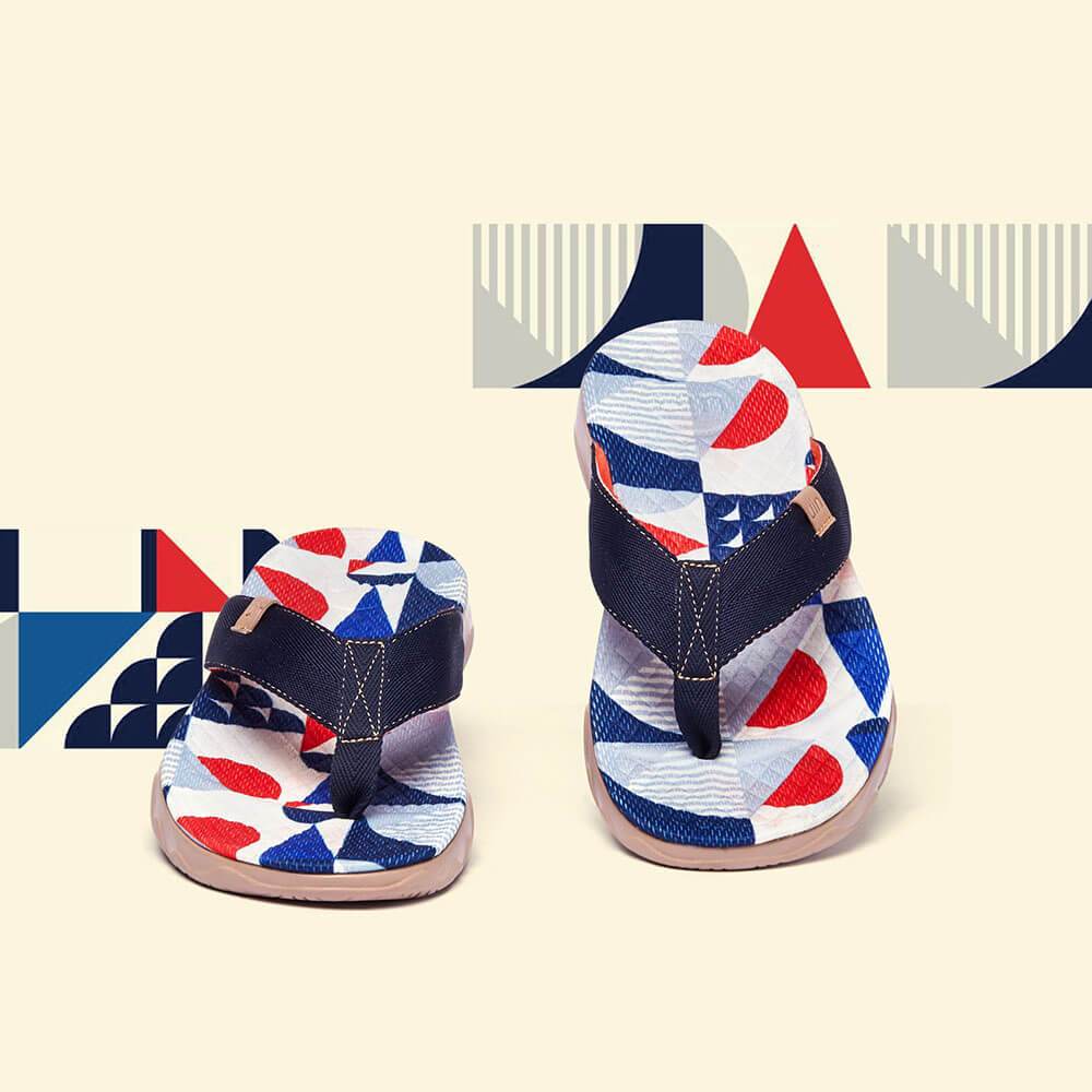 UIN Women Cube Love Women Majorca Flip Flops Canvas loafers