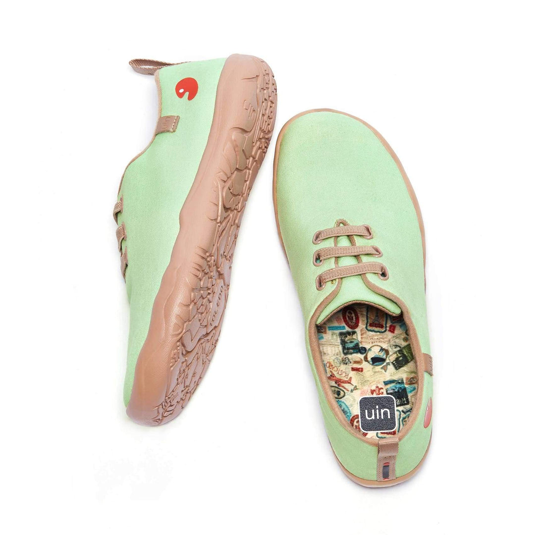 UIN Women Moguer Pastel Green Canvas loafers