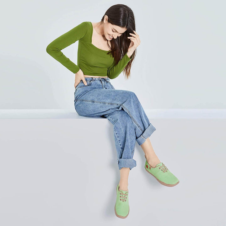 UIN Women Moguer Pastel Green Canvas loafers