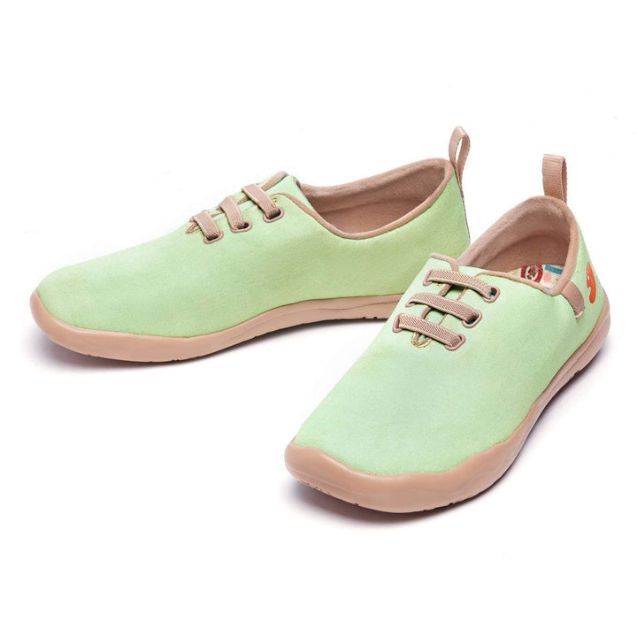UIN Women Moguer Pastel Green Canvas loafers