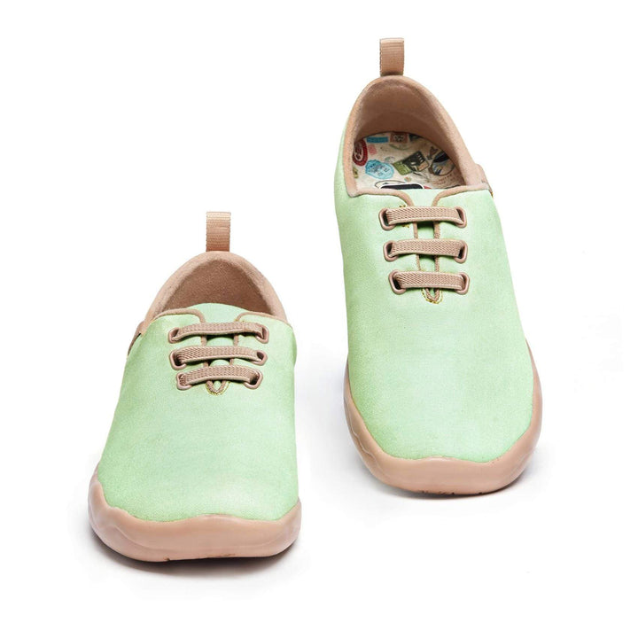 UIN Women Moguer Pastel Green Canvas loafers