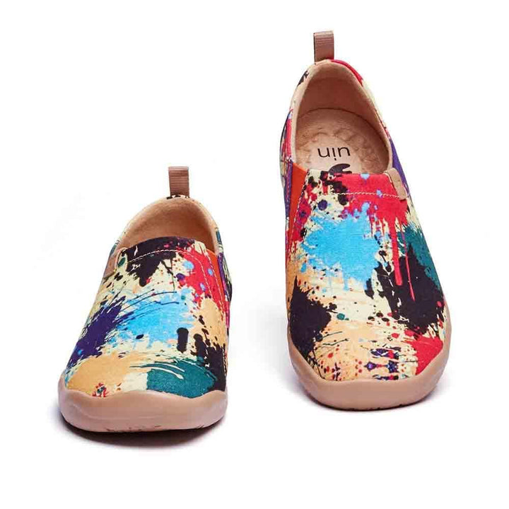 UIN Women Splashed World Canvas loafers