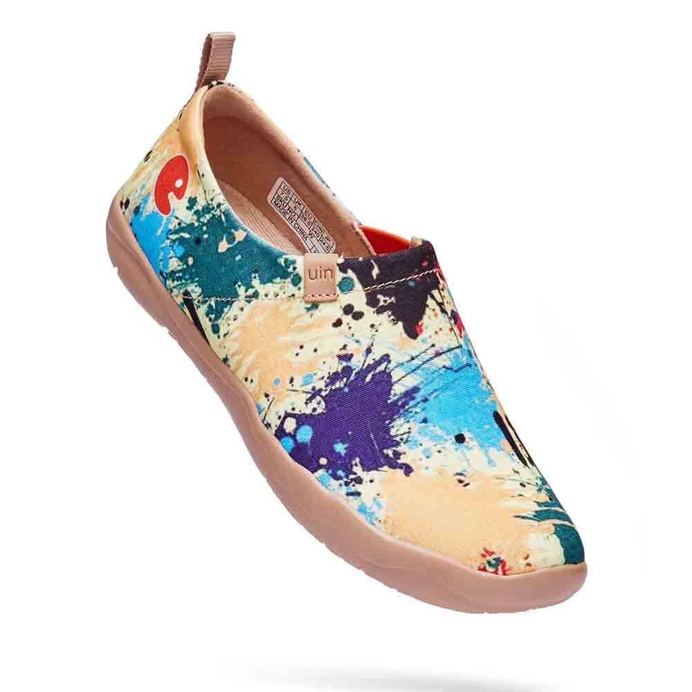UIN Women Splashed World Canvas loafers