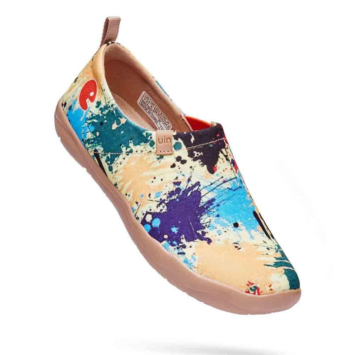 UIN Women Splashed World Canvas loafers
