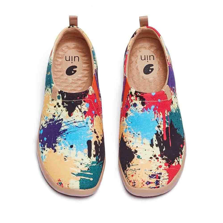 UIN Women Splashed World Canvas loafers