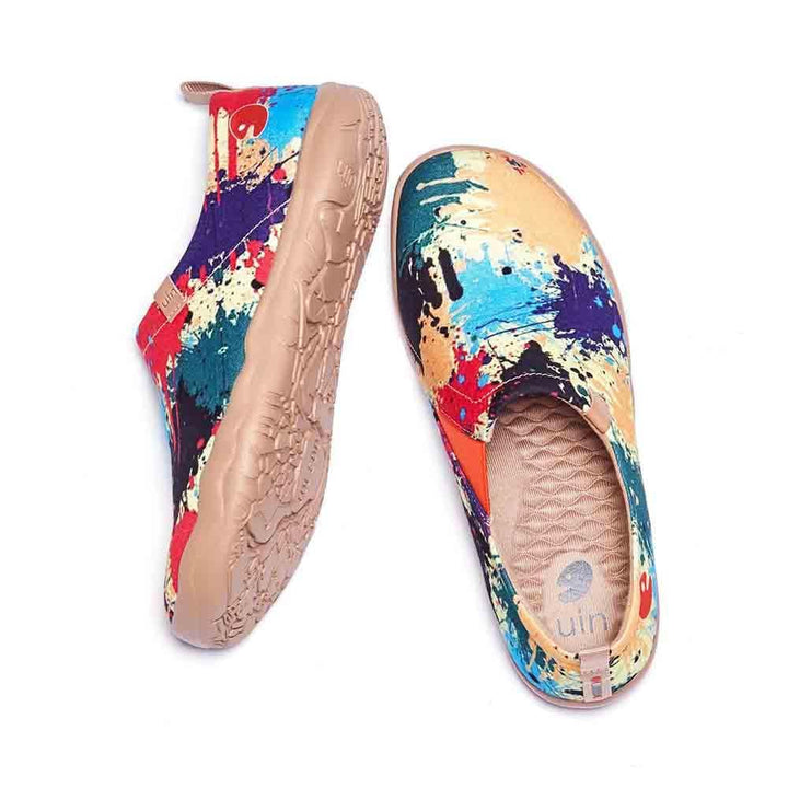 UIN Women Splashed World Canvas loafers