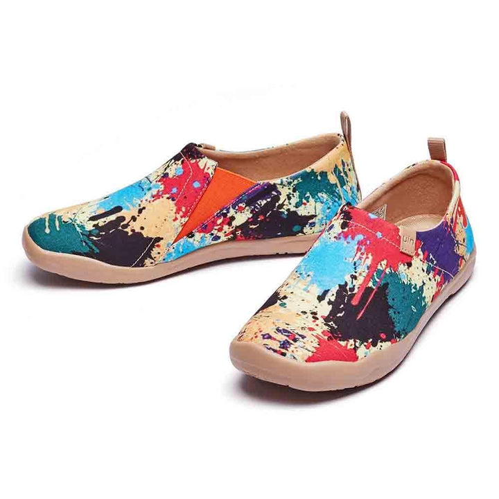 UIN Women Splashed World Canvas loafers
