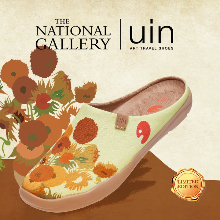 UIN Women Van Gogh Sunflowers V1 Malaga Slipper Women Canvas loafers