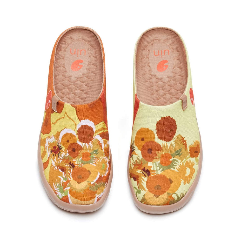 UIN Women Van Gogh Sunflowers V1 Malaga Slipper Women Canvas loafers