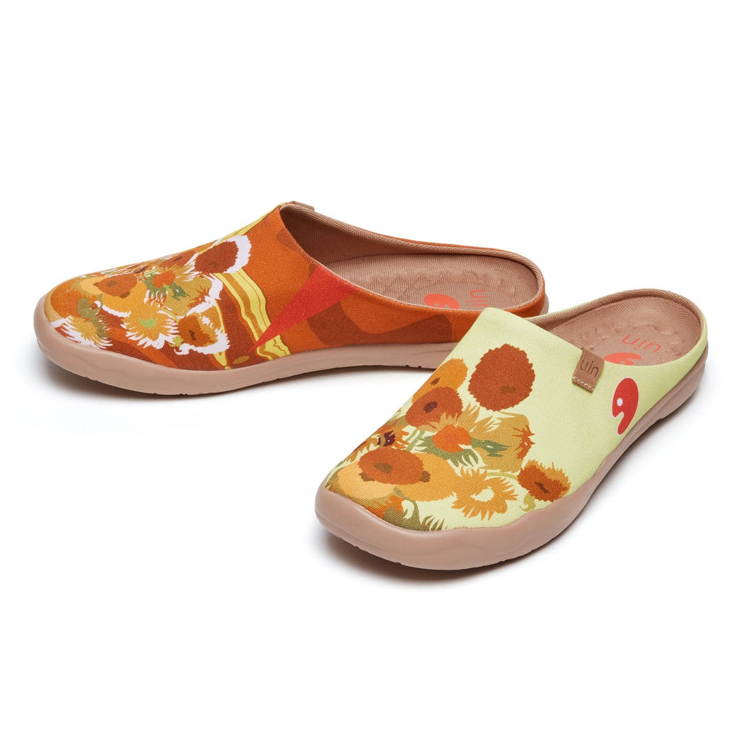 UIN Women Van Gogh Sunflowers V1 Malaga Slipper Women Canvas loafers