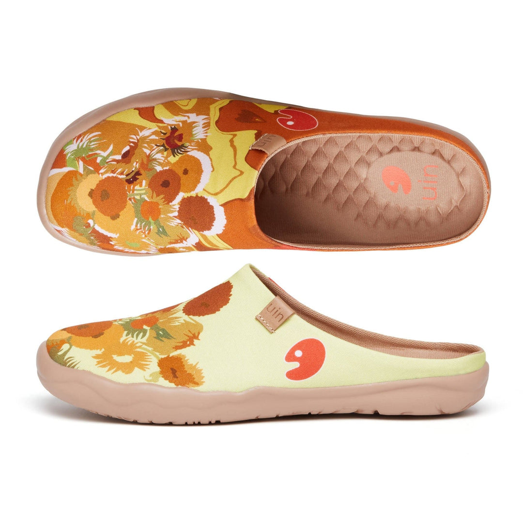 UIN Women Van Gogh Sunflowers V1 Malaga Slipper Women Canvas loafers
