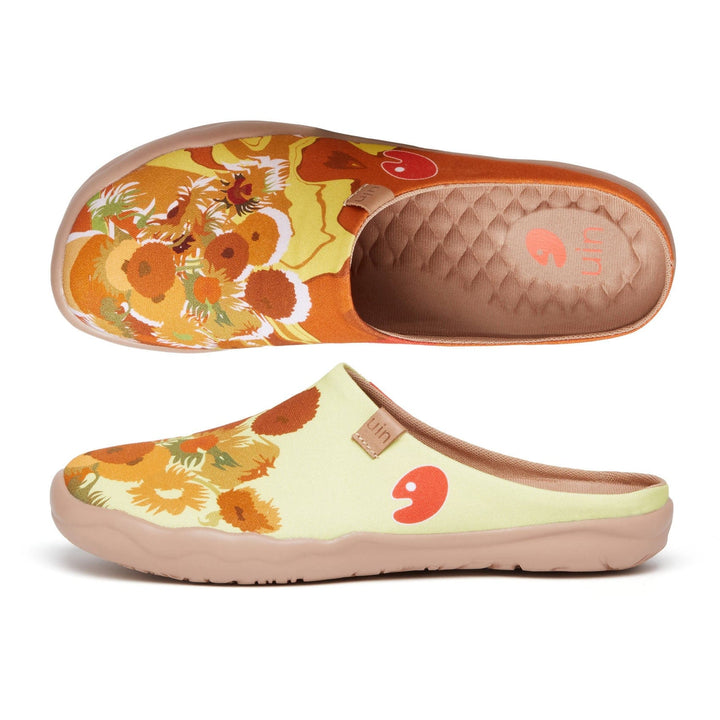 UIN Women Van Gogh Sunflowers V1 Malaga Slipper Women Canvas loafers