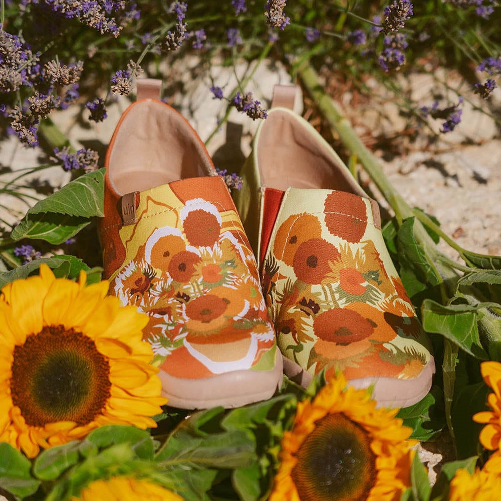UIN Women Van Gogh Sunflowers V3 Women Canvas loafers