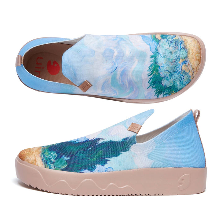 UIN Women Van Gogh Wheatfield with Cypresses Fuerteventura Women Canvas loafers
