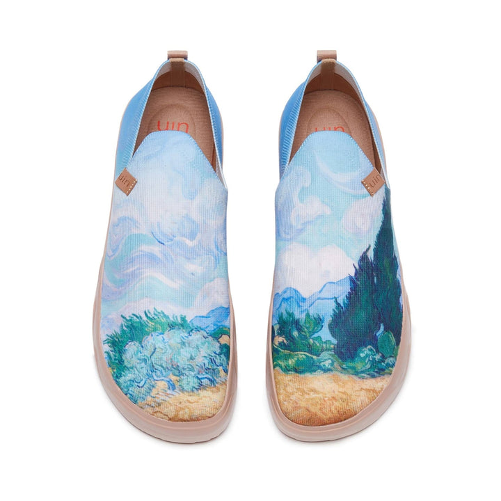 UIN Women Van Gogh Wheatfield with Cypresses Fuerteventura Women Canvas loafers
