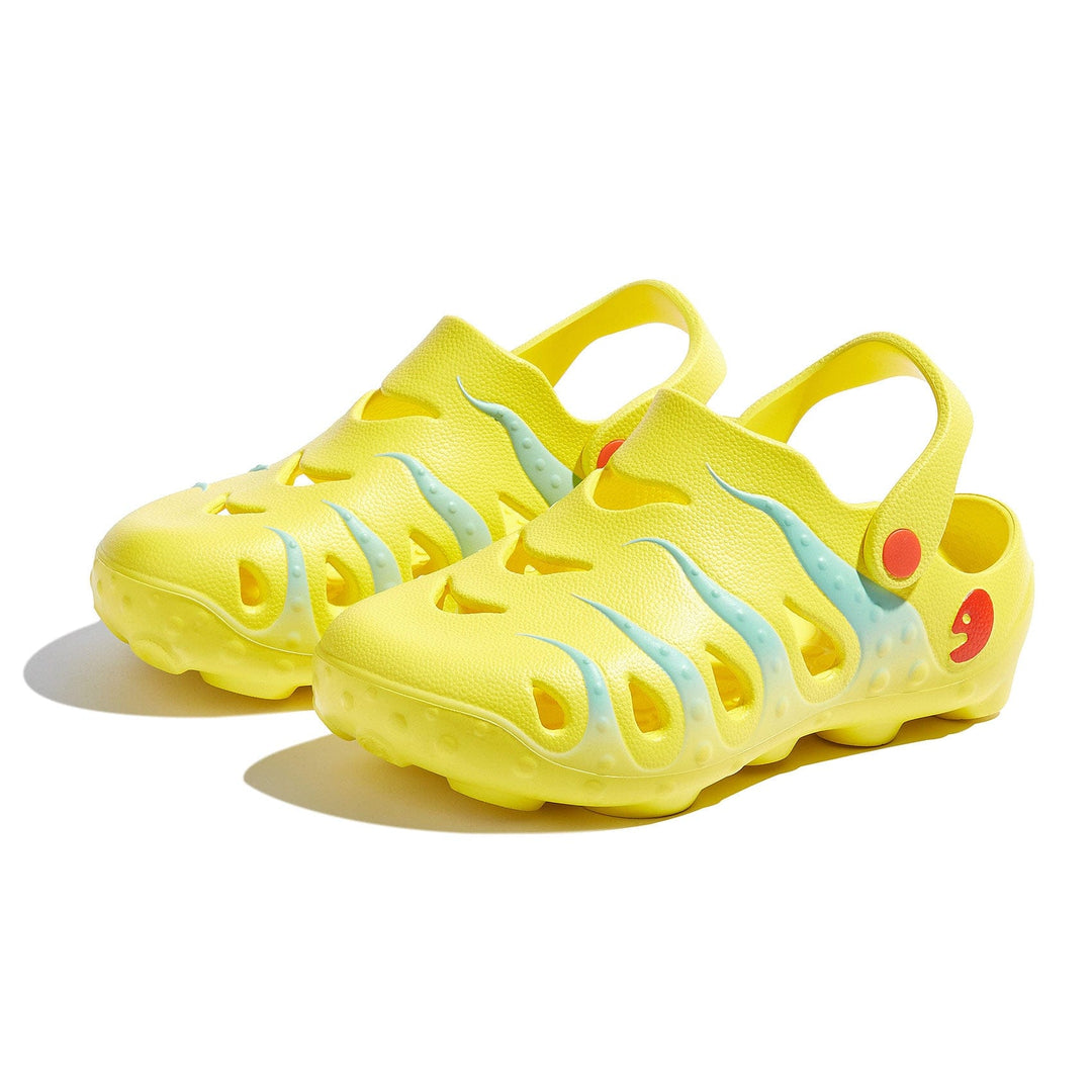 UIN Women Yellow & Glass Blue Octopus I Women Canvas loafers