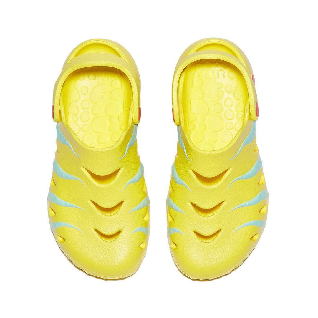 UIN Women Yellow & Glass Blue Octopus I Women Canvas loafers