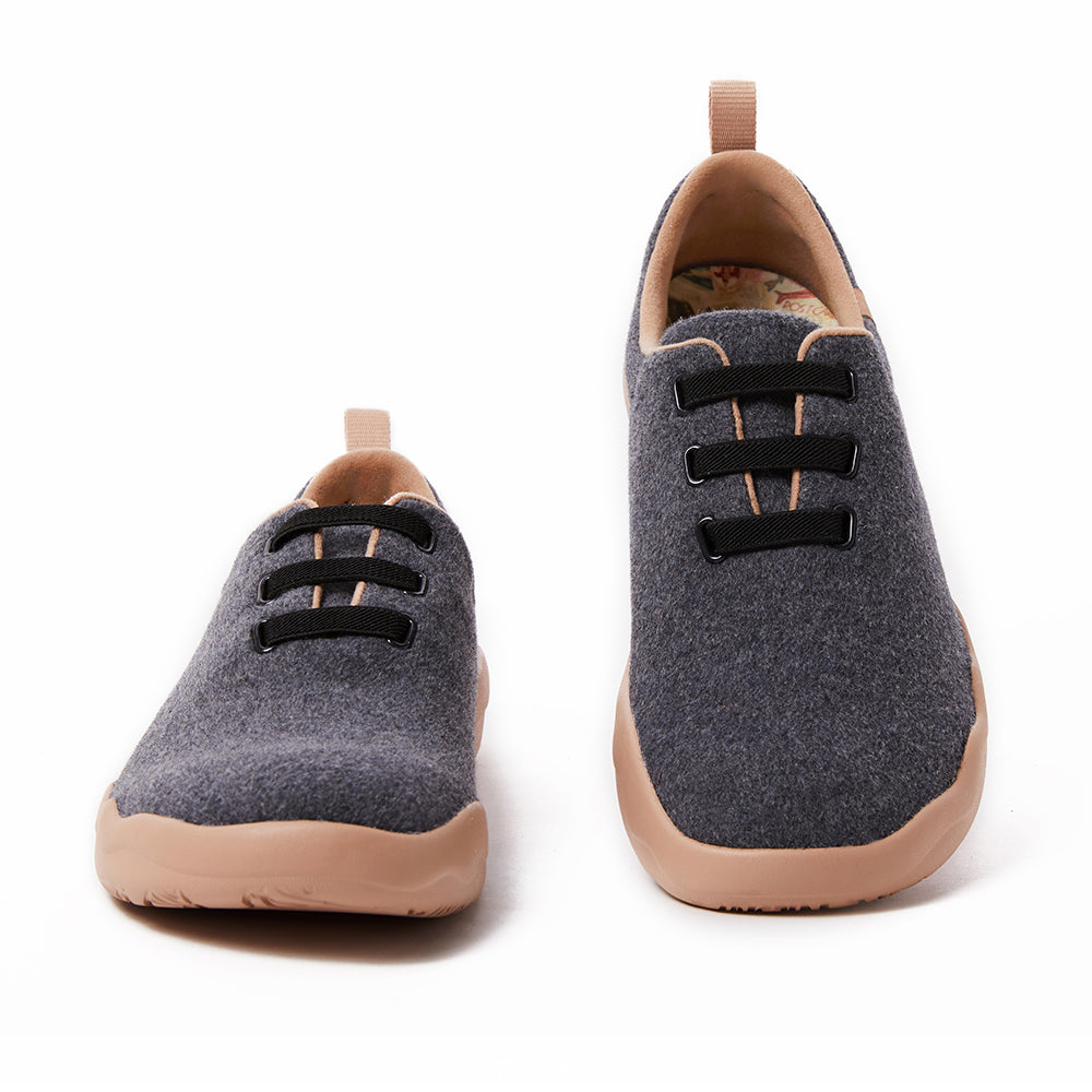 Segovia Deep Grey Wool Lace-up Shoes Men