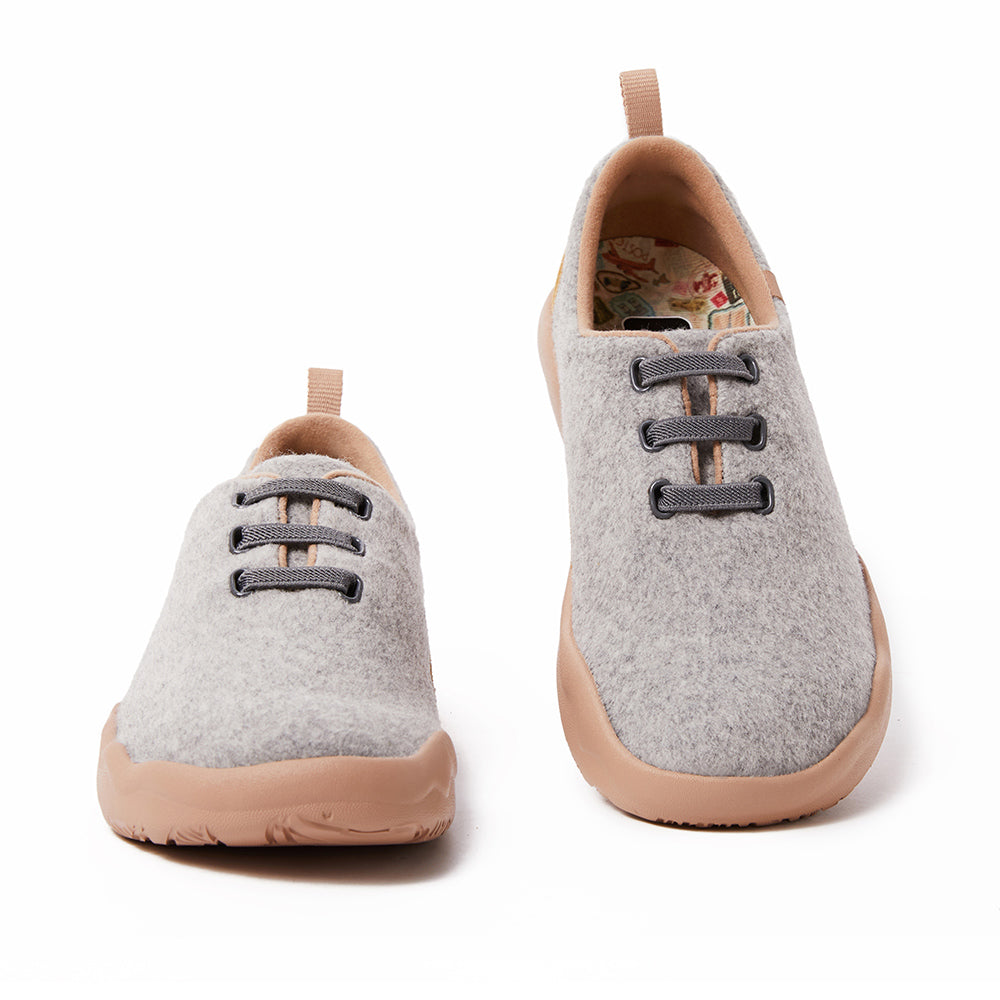 Segovia Light Grey Wool Lace-up Shoes Men