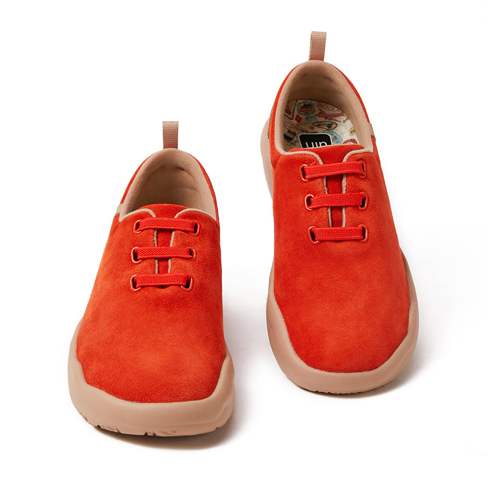 Segovia Red Cow Suede Lace-up Shoes Women