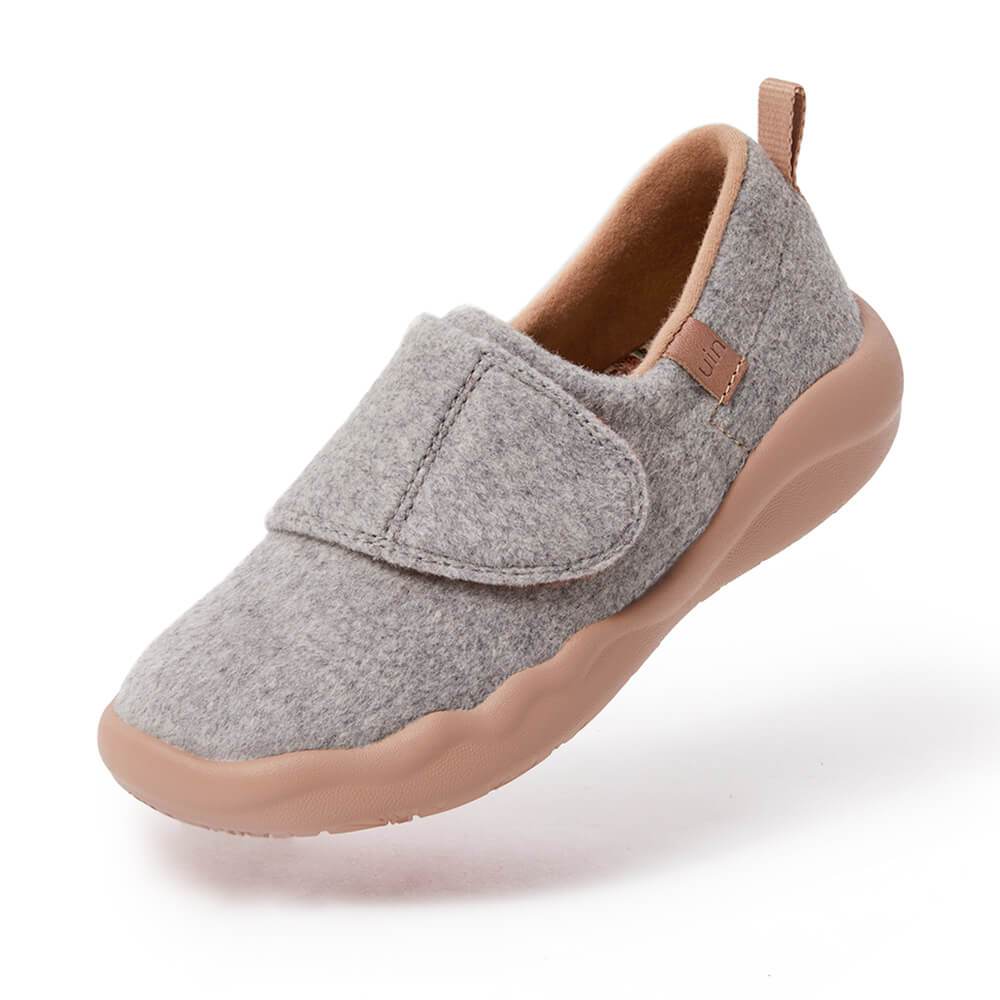 UIN Footwear Kid (Pre-sale) Toledo II Light Grey Wool Kid Canvas loafers
