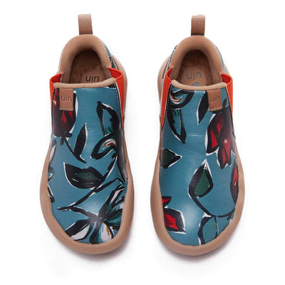 UIN Footwear Kid Rose in Blue Kid Canvas loafers
