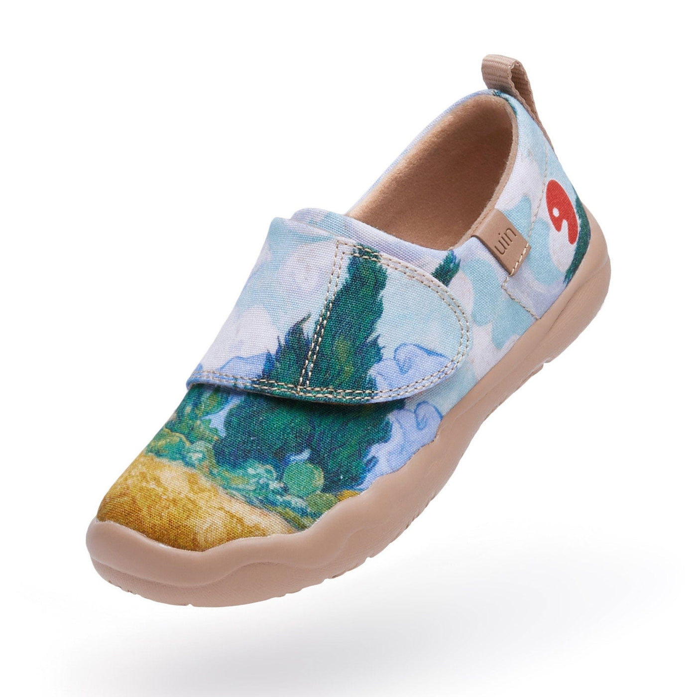 UIN Footwear Kid Van Gogh Wheatfield with Cypresses Kid Canvas loafers