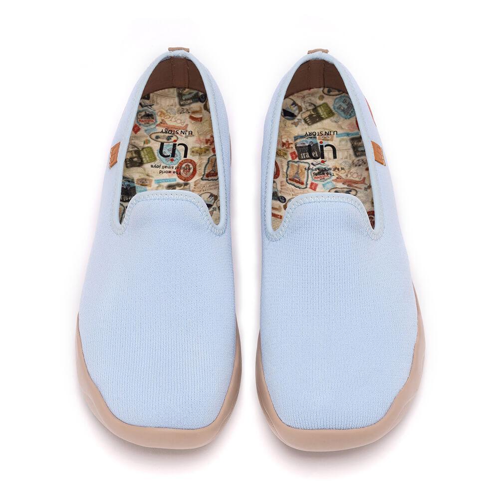 UIN Footwear Men Barcelona Knitted Light Blue Canvas loafers