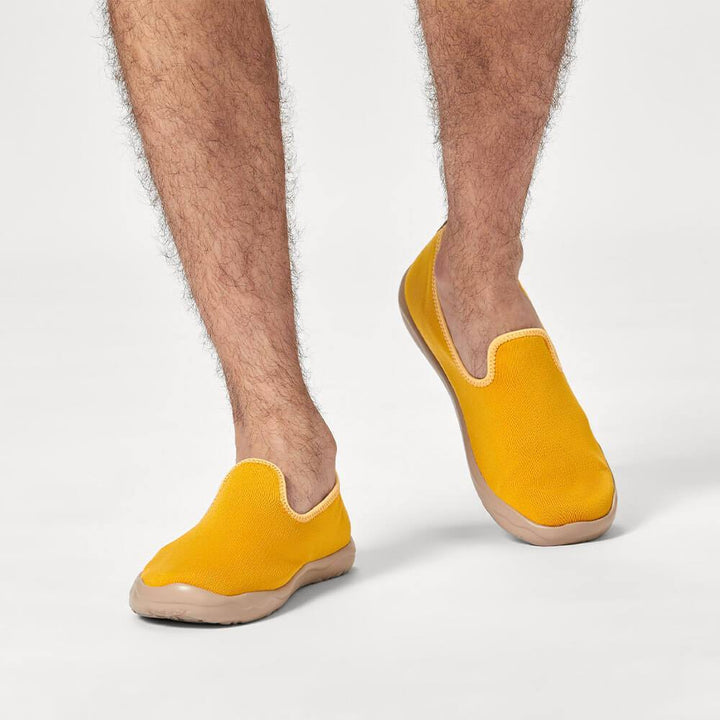 UIN Footwear Men Barcelona Knitted Orange Canvas loafers