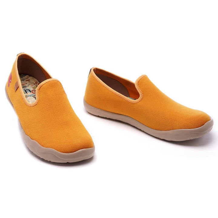 UIN Footwear Men Barcelona Knitted Orange Canvas loafers