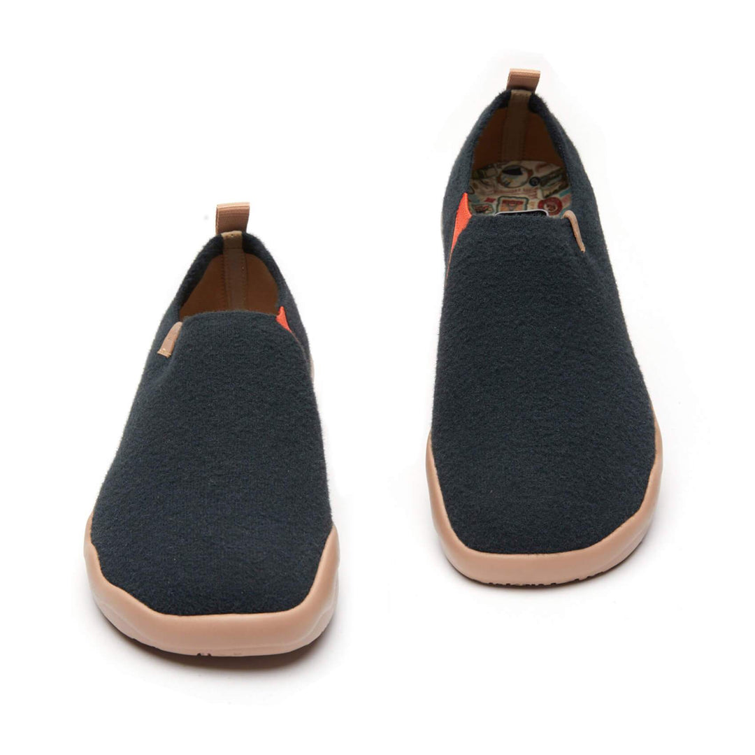 UIN Men Dark Slate Gray Knitted Wool Toledo II Canvas loafers