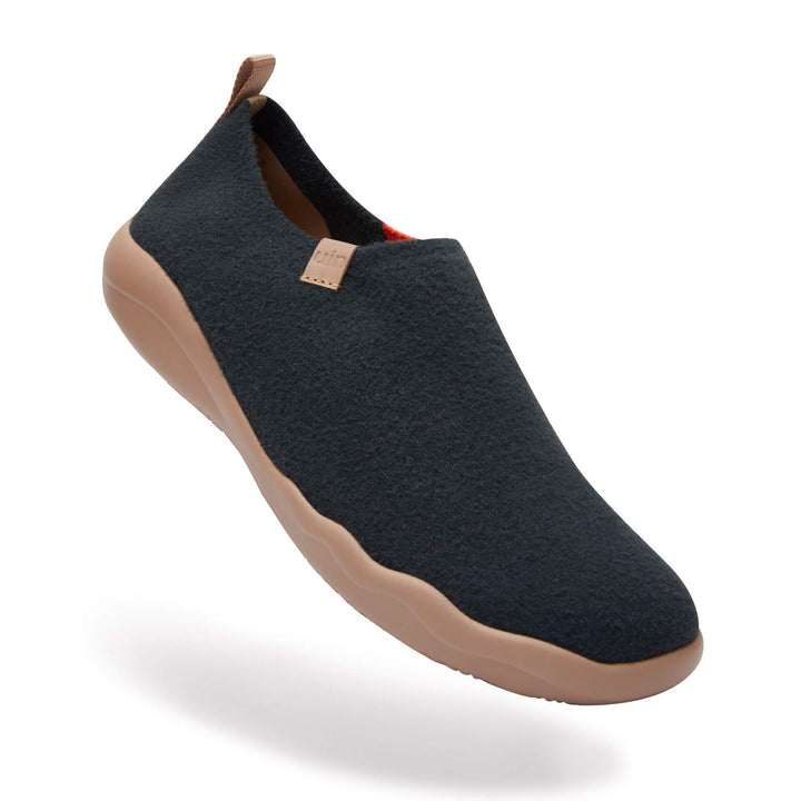 UIN Men Dark Slate Gray Knitted Wool Toledo II Canvas loafers