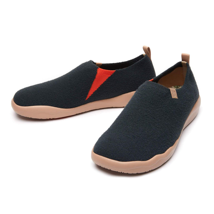 UIN Men Dark Slate Gray Knitted Wool Toledo II Canvas loafers