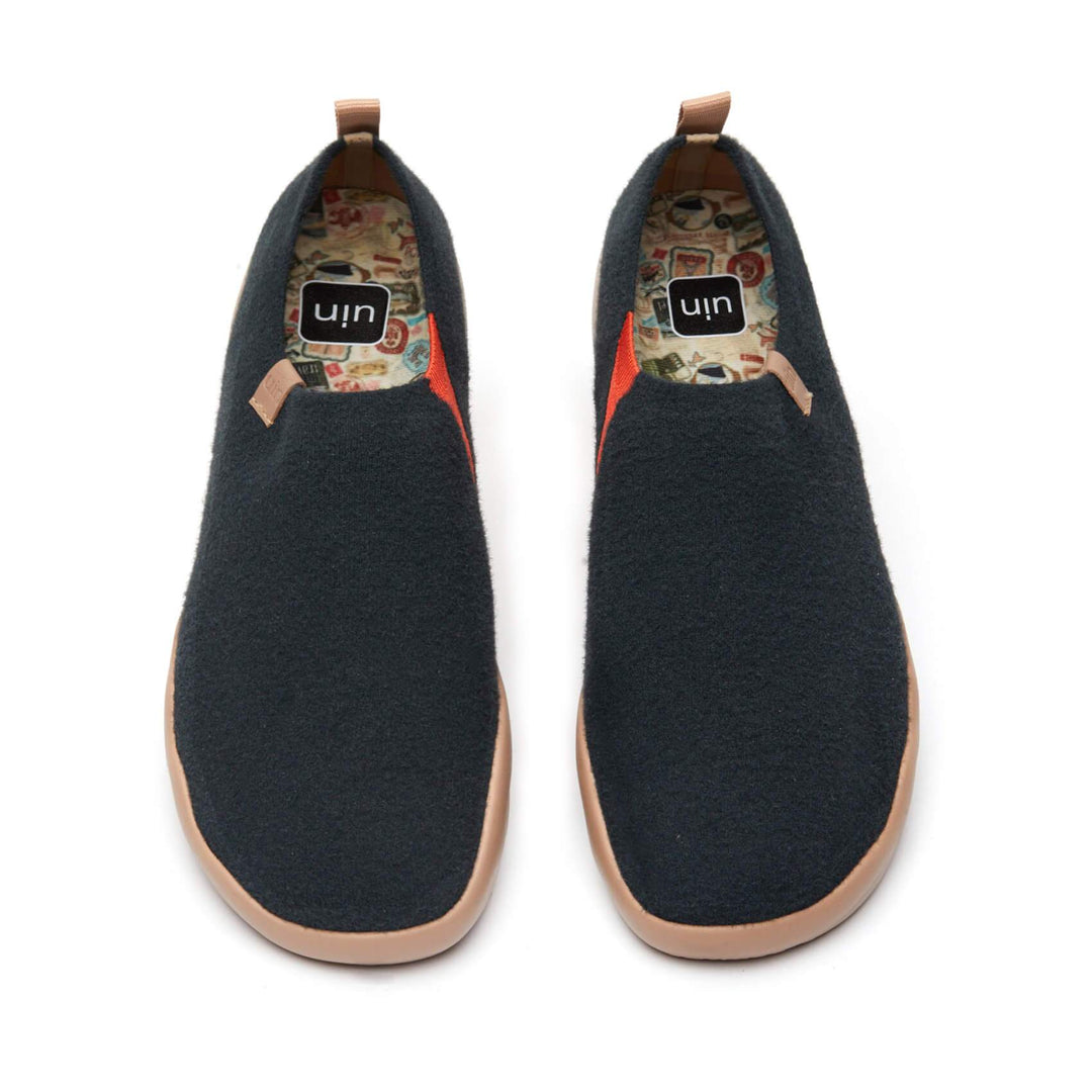 UIN Men Dark Slate Gray Knitted Wool Toledo II Canvas loafers