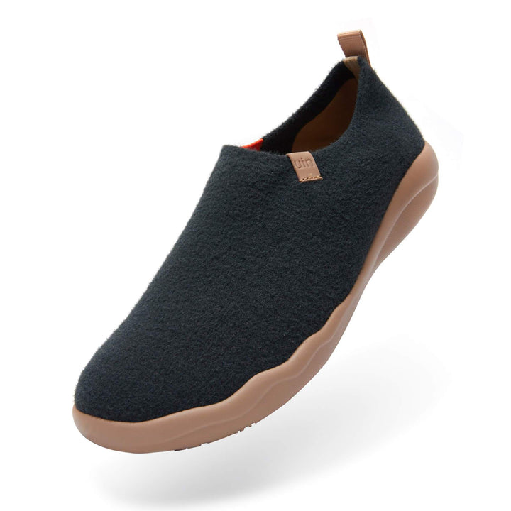 UIN Men Dark Slate Gray Knitted Wool Toledo II Canvas loafers
