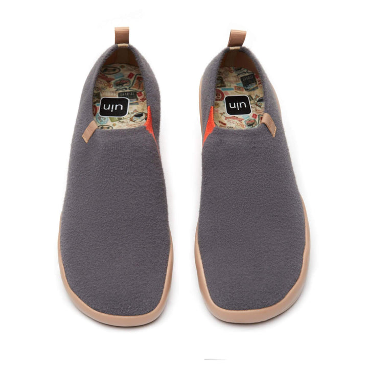 UIN Men Dimgray Knitted Wool Toledo II Canvas loafers