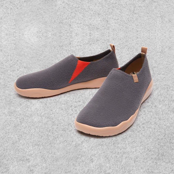 UIN Men Dimgray Knitted Wool Toledo II Canvas loafers