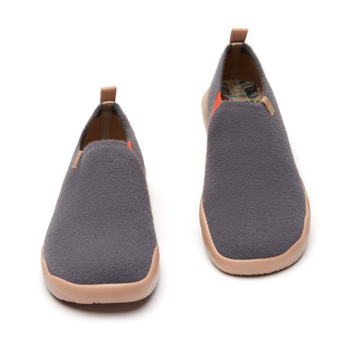 UIN Men Dimgray Knitted Wool Toledo II Canvas loafers